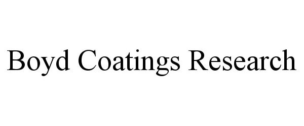  BOYD COATINGS RESEARCH