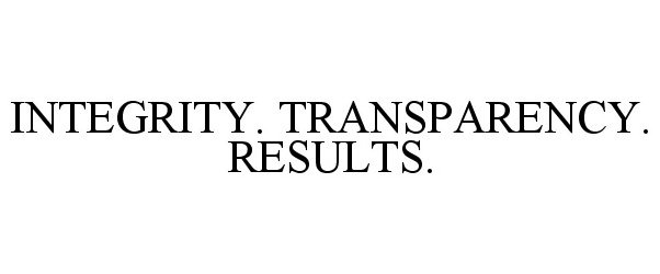  INTEGRITY. TRANSPARENCY. RESULTS.