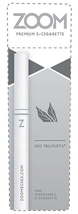 Trademark Logo ZOOM PREMIUM E-CIGARETTE 300 TRU-PUFFS ONE DISPOSABLE E-CIGARETTE ZOOMECIGS.COM