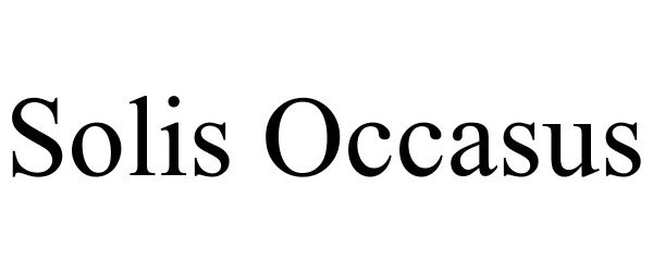Trademark Logo SOLIS OCCASUS