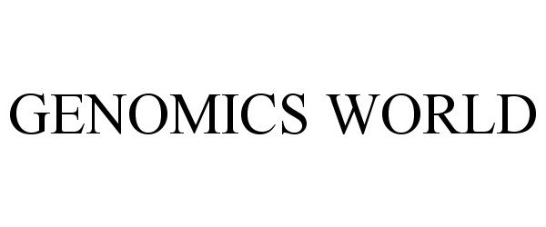 Trademark Logo GENOMICS WORLD