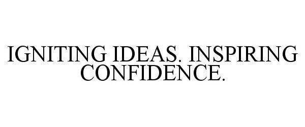  IGNITING IDEAS. INSPIRING CONFIDENCE.