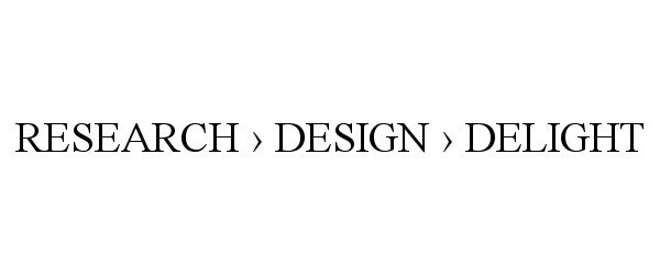 Trademark Logo RESEARCH &gt; DESIGN &gt; DELIGHT