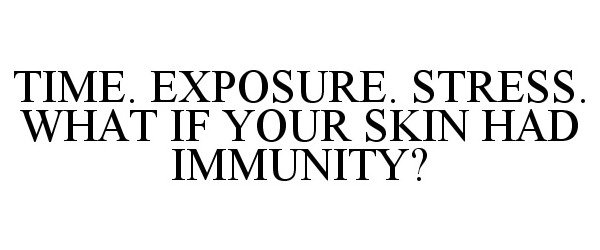 Trademark Logo TIME. EXPOSURE. STRESS. WHAT IF YOUR SKIN HAD IMMUNITY?