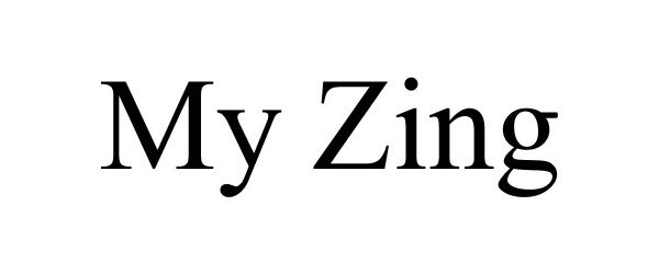 Trademark Logo MY ZING