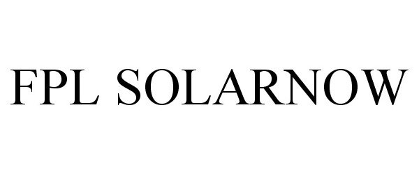 Trademark Logo FPL SOLARNOW