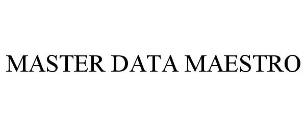 Trademark Logo MASTER DATA MAESTRO