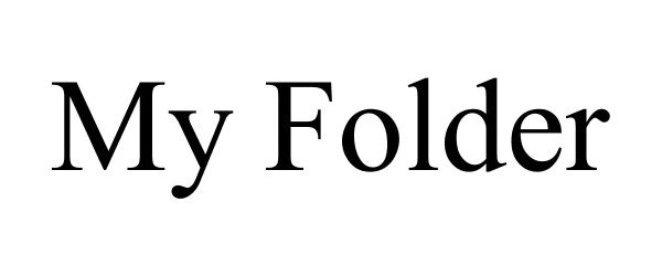 Trademark Logo MY FOLDER
