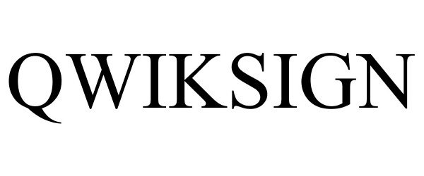 Trademark Logo QWIKSIGN