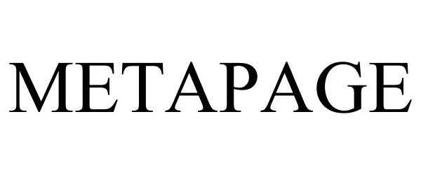Trademark Logo METAPAGE
