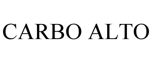 Trademark Logo CARBO ALTO