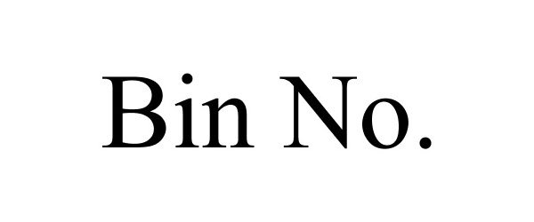 Trademark Logo BIN NO.