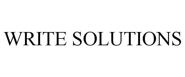  WRITE SOLUTIONS