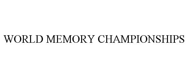  WORLD MEMORY CHAMPIONSHIPS