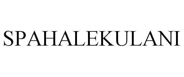 Trademark Logo SPAHALEKULANI