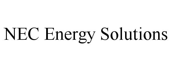 Trademark Logo NEC ENERGY SOLUTIONS