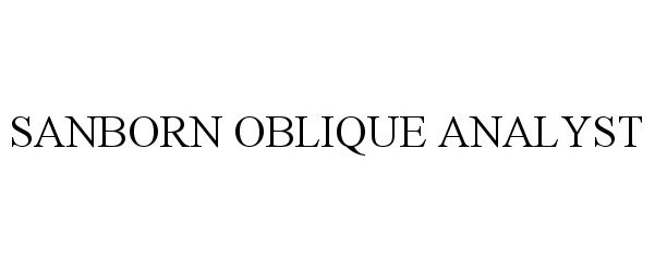 Trademark Logo SANBORN OBLIQUE ANALYST