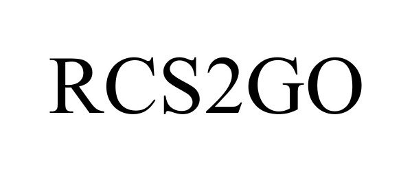 Trademark Logo RCS2GO