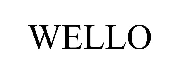 Trademark Logo WELLO