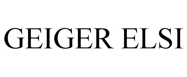 Trademark Logo GEIGER ELSI
