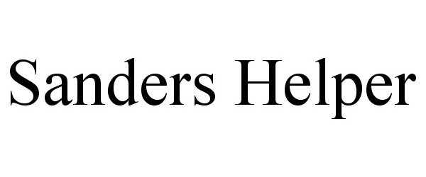 Trademark Logo SANDERS HELPER