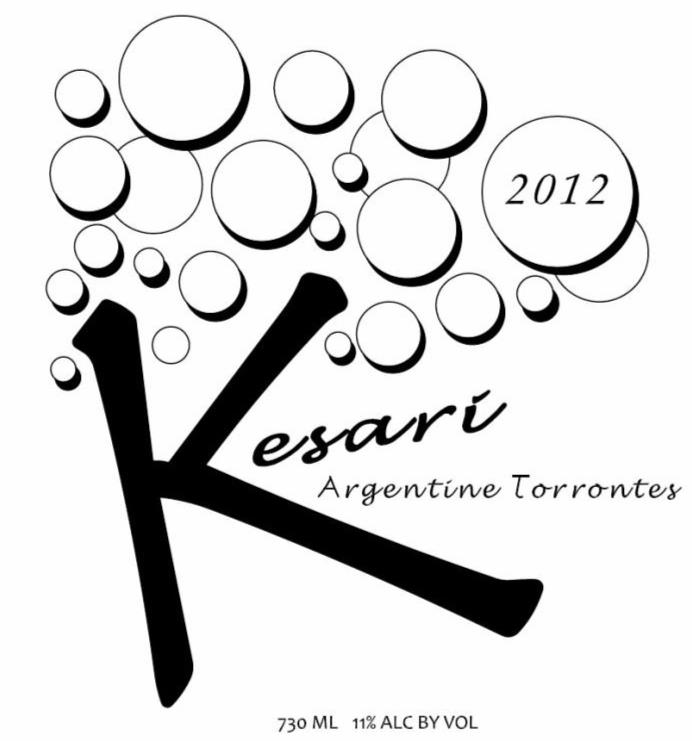  KESARI 2012 ARGENTINE TORRONTES 730 ML 11% ALC BY VOL