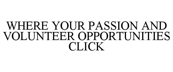  WHERE YOUR PASSION AND VOLUNTEER OPPORTUNITIES CLICK