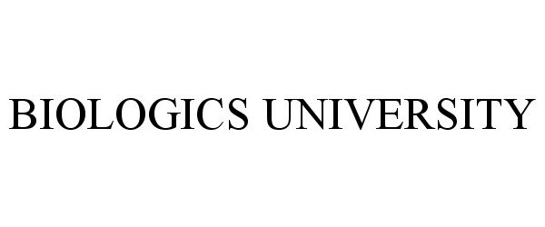 Trademark Logo BIOLOGICS UNIVERSITY