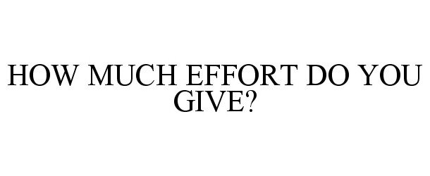  HOW MUCH EFFORT DO YOU GIVE?