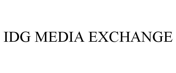 Trademark Logo IDG MEDIA EXCHANGE