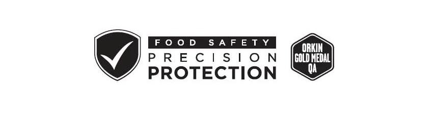 Trademark Logo FOOD SAFETY PRECISION PROTECTION ORKIN GOLD MEDAL QA