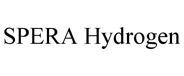  SPERA HYDROGEN