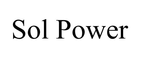 Trademark Logo SOL POWER