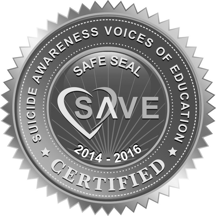  SAVE SAFE SEAL SUICIDE AWARENESS VOICES OF EDUCATION CERTIFIED 2014 - 2016