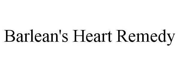 Trademark Logo BARLEAN'S HEART REMEDY