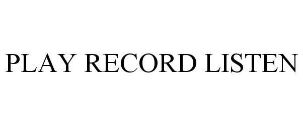Trademark Logo PLAY RECORD LISTEN