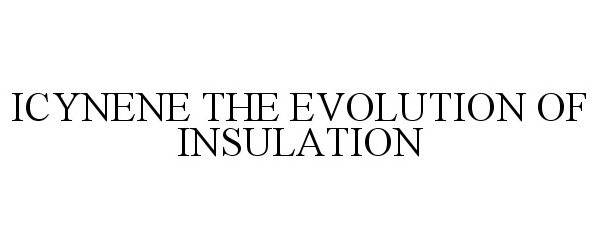 Trademark Logo ICYNENE THE EVOLUTION OF INSULATION