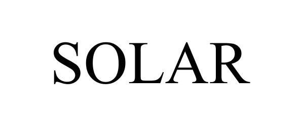 Trademark Logo SOLAR