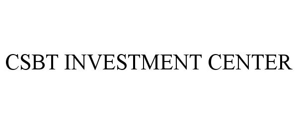 Trademark Logo CSBT INVESTMENT CENTER