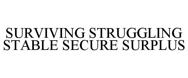  SURVIVING STRUGGLING STABLE SECURE SURPLUS