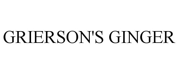Trademark Logo GRIERSON'S GINGER