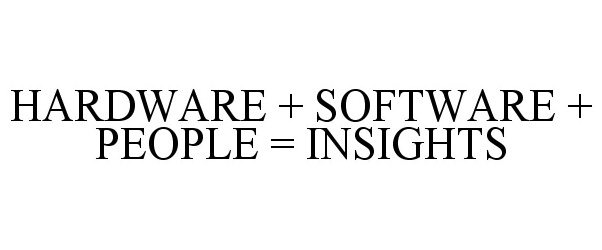  HARDWARE + SOFTWARE + PEOPLE = INSIGHTS