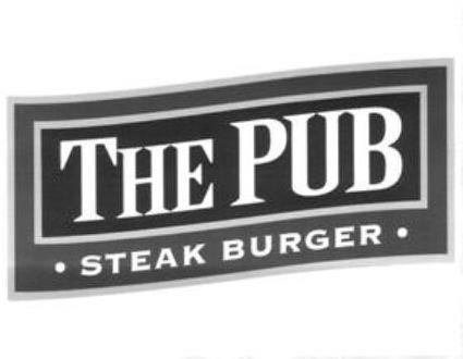 Trademark Logo THE PUB · STEAK BURGER ·