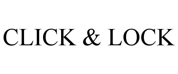  CLICK &amp; LOCK
