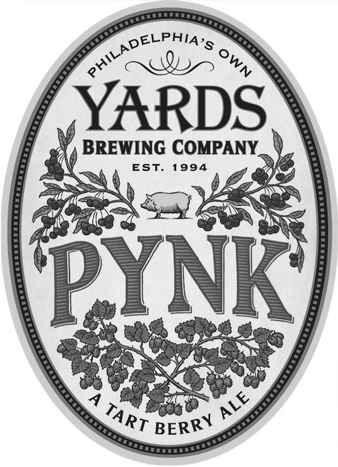 Trademark Logo PHILADELPHIA'S OWN YARDS BREWING COMPANY EST. 1994 PYNK A TART BERRY ALE