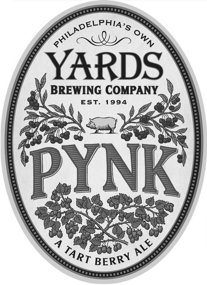  PHILADELPHIA'S OWN YARDS BREWING COMPANY EST. 1994 PYNK A TART BERRY ALE