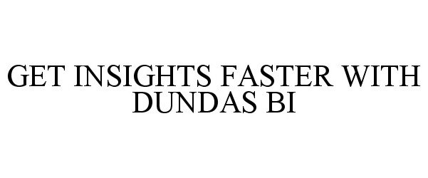  GET INSIGHTS FASTER WITH DUNDAS BI