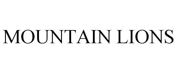 Trademark Logo MOUNTAIN LIONS