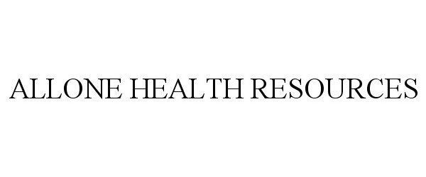 Trademark Logo ALLONE HEALTH RESOURCES