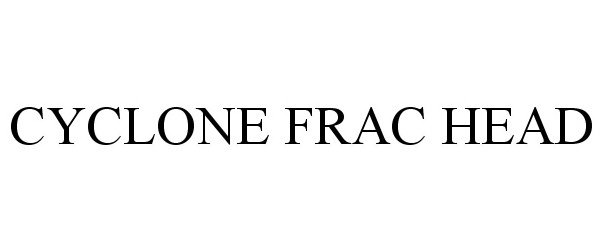  CYCLONE FRAC HEAD